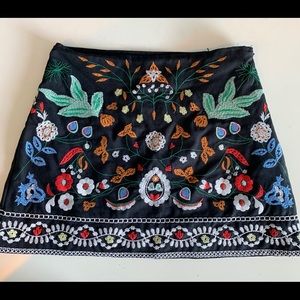 Embroidery Mini Skirt